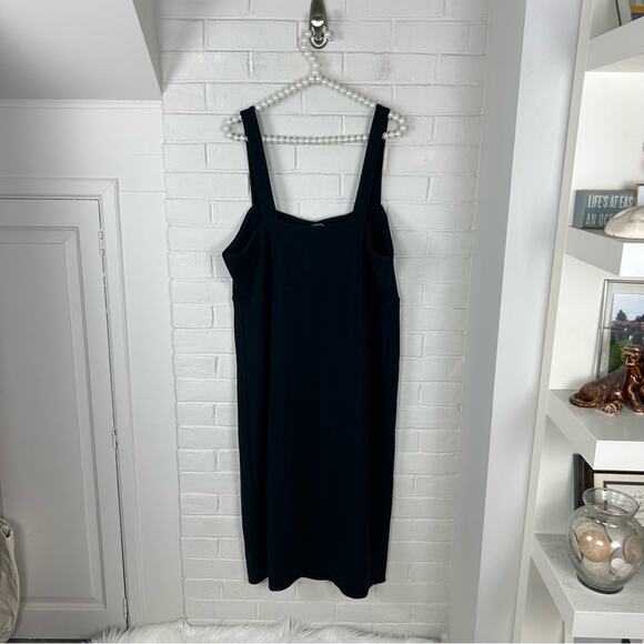 Forever 21 Plus Size Black Ribbed Stretchy Knit Leg Slit Dress Size 3X - Picture 9 of 9